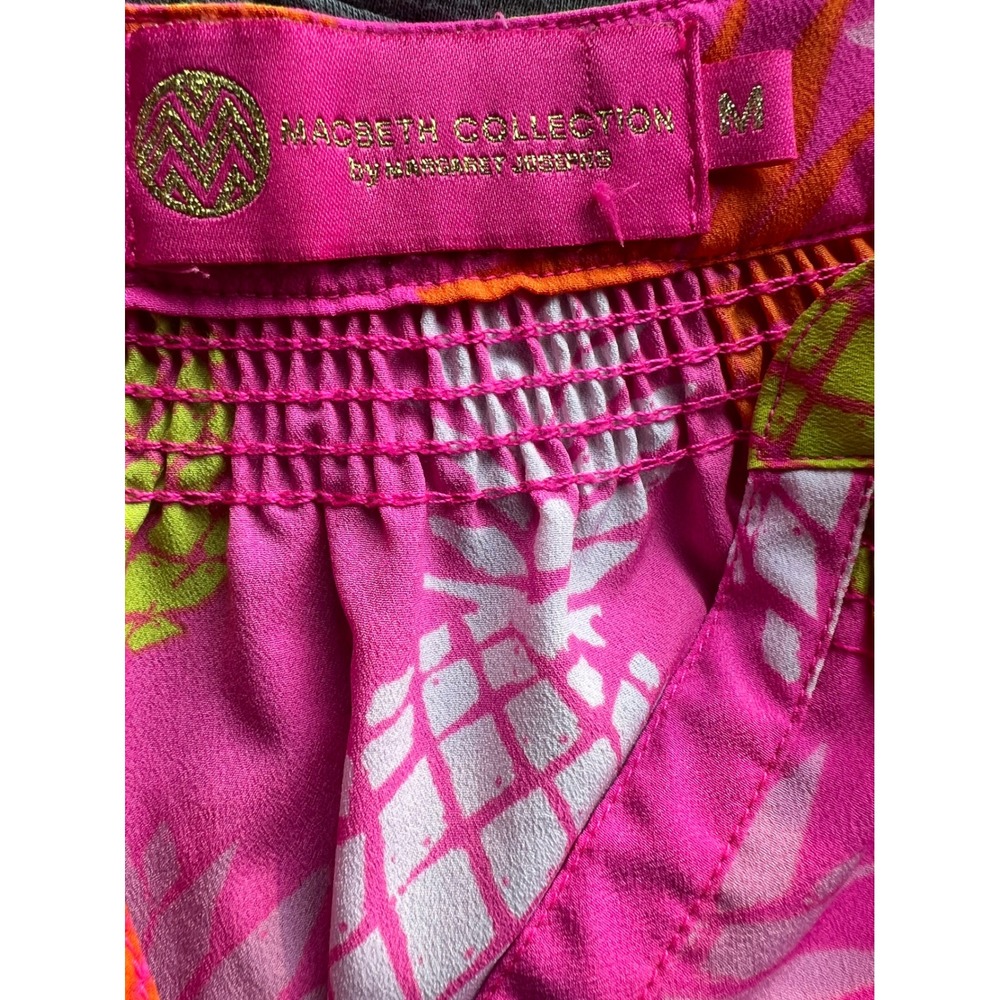 Macbeth Collection Pink Pineapple Sleeveless Blouse Smocked Top Womens Medium - Picture 4 of 7